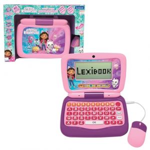 Lexibook Gabby et la Maison Magique, Ordinateur Portable éducatif bilingue FRANÇAIS/Anglais, 40 activités éducatives, JC398GDHi1
