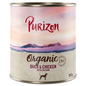Purizon Organic Bio 6 x 800 g - canard, poulet & courgettes