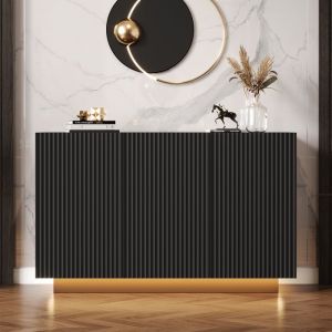 Commode LED avec éclairage Commode de salon intelligente Extérieur en marbre noir