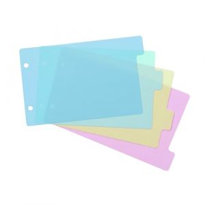 Viquel Jeu de 4 intercalaires Format A5 Pour classeur à fiches 2 anneaux - Rainbow Pastel