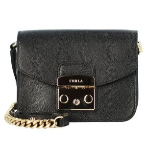 Image de Furla Mini sac besace Metropolis cuir grainé Noir