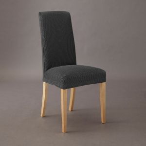 Image de Housse extensible pour chaise gaufrée AHMIS Anthracite Taille Taille Unique