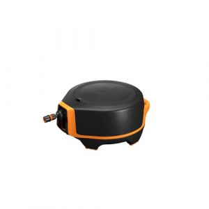 Fiskars Dévidoir XL, Set d'Arrosage Tout-en-1, Tuyau de 25 m, Tuyau à Enroulement automatique, Tuyau de taille universelle (Ø 13 mm), Raccord universel pour Robinet, noir/orange, X-series, 1067549
