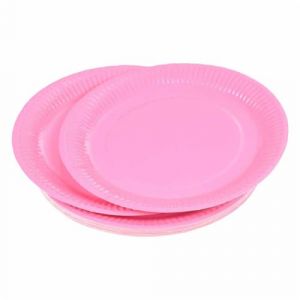 Homea Lot de 20 Assiettes en Carton Vitamine 23cm Rose