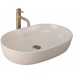 Réa Vasque à poser CLEO 61 BEIGE MATT Lavabo Salle de Bain 41,5 x 60,5 x 14 cm en Céramique (Beige)