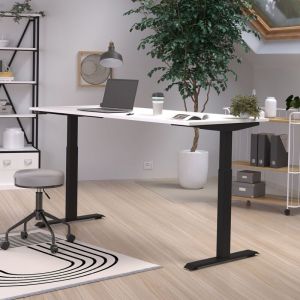 Germania Bureau 7909-614, en Blanc/Noir, r&eacute;glable en Hauteur, 180 x 120 x 80 cm (LxHxP)