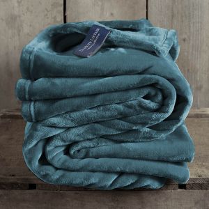 De Witte Lietaer Plaid Cosy bleu canard - 150x200 cm