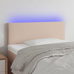 VidaXL Tête de lit à LED Cappuccino 90x5x78/88 cm Similicuir