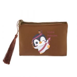 Porte Monnaie et cles Marron Pingouin Boho et Pl e