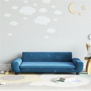 VidaXL Canap? pour enfants bleu 100x54x33 cm velours