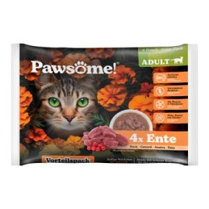 Pets Nature GmbH Pawsome adulte Flowpack Canard 4x85 g