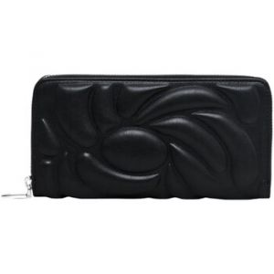 Desigual Accessoires Portefeuille Long en polyuréthane, bi-Pliable Femmes, Noir, 27.5