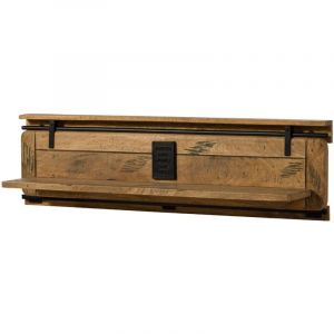 Tagère murale en bois de manguier brun laqué railway 189 - natur
