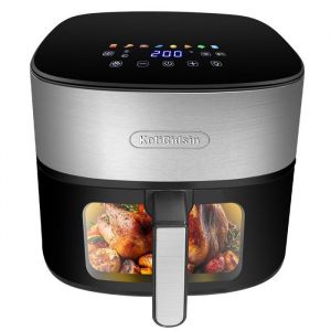 KotiCidsin Friteuse à air, 2000W, capacité de 8.5L, 8 menus préprogrammés et mode manuel, Écran LED tactile, Noir