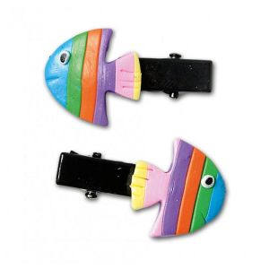 Ruedelafete Lot de 2 Pinces à cheveux Poisson