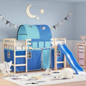 VidaXL Rideaux pour Lit Mezzanine - Tunnel Inclus - 100% Polyester - 3 Poches de Rangement