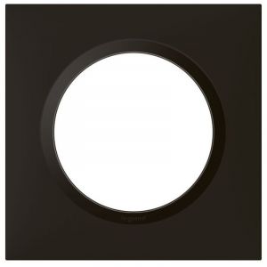 Legrand Plaque carr&eacute;e dooxie 1 poste Noir velours