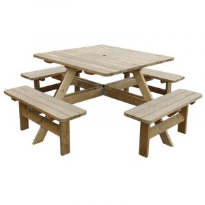 Rowlinson Table de Pique Nique en Bois Carr&eacute;e