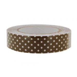 Graine Créative Ruban de tissu adhésif Beige à pois 15 mm x 5 m