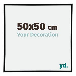 Your Decoration - 50x50 cm - Cadres Photos en Plastique Avec Verre Plexiglas - Excellente Qualité -Noir Très Brillant - Cadre Decoration Murale