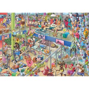 Heye Puzzle 1000 pièces : salle de gym pour animaux triangulaires