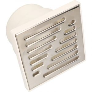 Siphon de sol - Grille d'&eacute;vacuation - En acier inoxydable - Carr&eacute; - Blanc - 110 x 150 x 150 mm - Kotarbau