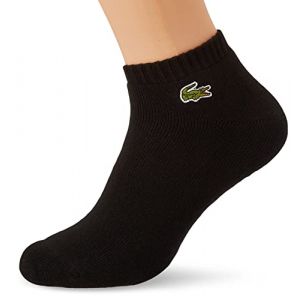 Lacoste Chaussettes basses Sport en coton stretch avec marquage Taille 39/42 Noir/blanc