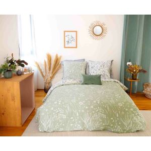 Coté Déco Housse de couette 220x240 + 2 taies d'oreiller 63x63 Satin de Coton Bio Susie
