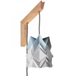 Applique en bois et petite suspension origami en papier