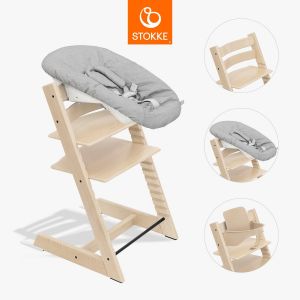 Chaise Haute Tripp Trapp avec Newborn Set - Naturel et Gris