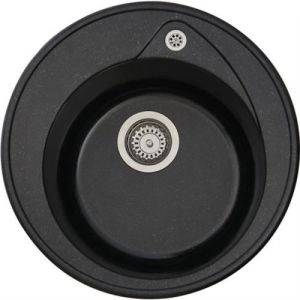 STRADOUR Evier a encastrer RONDA en SMC NOIR PAILLETE 06 1 bac dim. 49 cm vidage ma