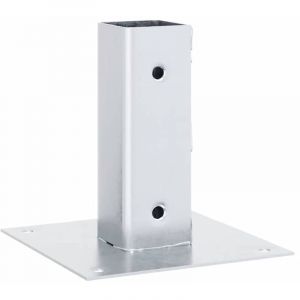VidaXL Bases de poteau carrées 4 pcs argent 51x51 mm acier galvanisé, base de clôture en béton, base de poteau de clôture 42000002