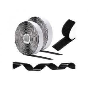 Bande adh&eacute;sive - Scratch - Autocollant double face - 10 m&egrave;tres - Noir - Multi-usages