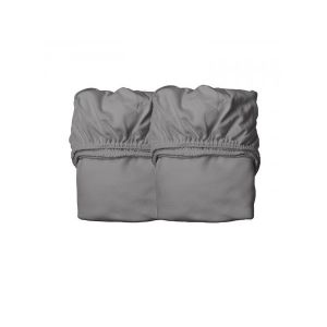 Image de Leander Lot de 2 draps housse junior en coton bio, gris