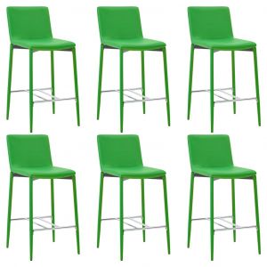 Image de VidaXL Chaises de bar 6 pcs Vert Similicuir