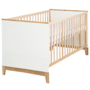 Image de Roba Lit Bébé Évolutif -Finn- Réglable en Hauteur - 70x140 cm - Blanc-Naturel