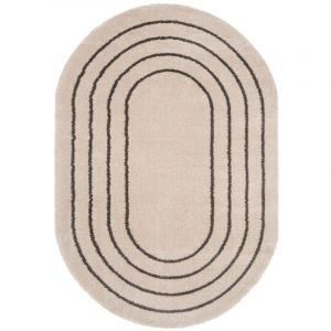 Bobochic Tapis Tapis poils long yuna motif abstrait 160x230 Blanc