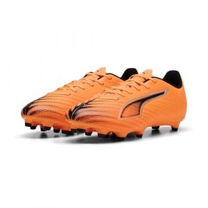 Puma Mixte Ultra 6 Play FG/AG Chaussure de Football, Heat Fire Noir/Rouge Brillant, 41 EU