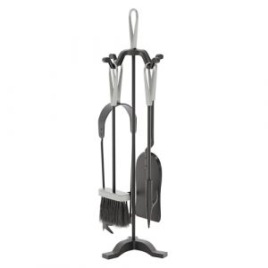 Fire Vida Buxton Lot de 5 ustensiles de chemin&eacute;e Noir/Nickel