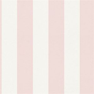 Image de Papier peint à rayures Profhome 381013 papier peint intissé légèrement texturé avec des rayures mat rose blanc 5,33 m2 rose