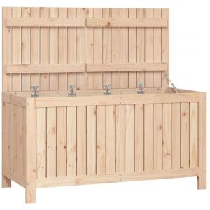 Coffre boîte meuble de jardin rangement 121 x 55 x 64 cm bois massif de pin