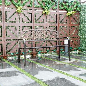Image de Coast Garden Bench Banc de parc 3 places Banc en fer 126 x 60 x 85 cm