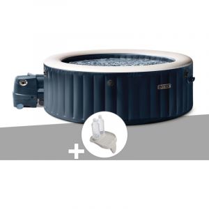 Intex Kit spa gonflable PureSpa Blue Navy rond Bulles 6 places + Porte-verre