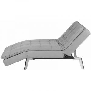 Beliani Chaise longue réglable gris clair LOIRET