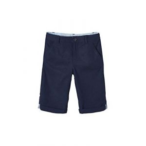 Image de Vertbaudet Bermuda gar&ccedil;on en Coton/Lin Marine fonc&eacute; 14 A