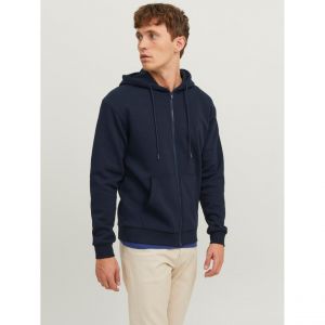 Jack & Jones Sweat &agrave; capuche zipp&eacute; Relaxed Fit Manches longues Bleu Marine