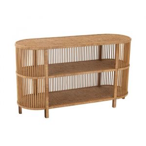M&S Console 3 plateaux 121x41x72 cm en rotin et bambou naturel