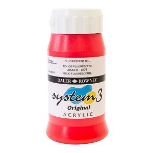 Image de Daler Rowney Acrylique System 3 - 500ml - Rouge Fluorescent