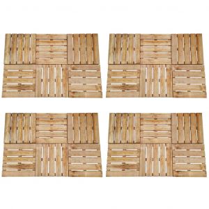 Image de VidaXL Dalles de terrasse 24 pcs 50x50 cm Bois Marron