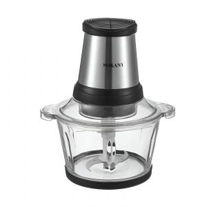 Hachoir &Eacute;lectrique 800w 2l Avec Lames Inoxydable &Agrave; Double Vitesse Sokany Gris